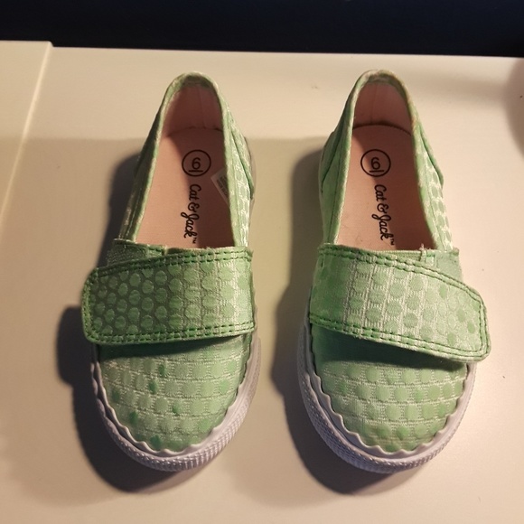 Cat & Jack Shoes Cat And Jack Green And White Slip On Shoes Poshmark
